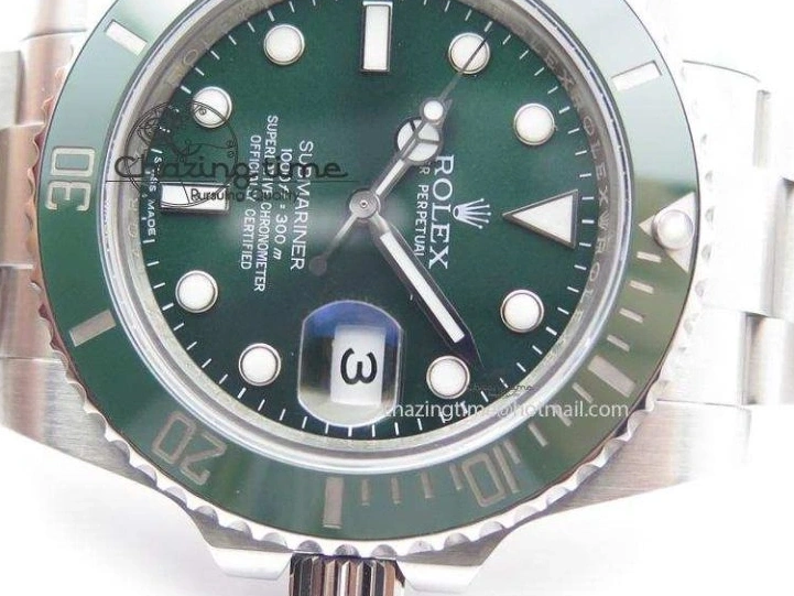 0417 TopPick Submariner 116610 LV Green Ceramic JF 1:1 Best Edition On SS Bracelet SA3135 V 3974